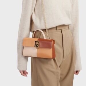 Cafune Stance Wallet Camel Umber Leather Crossbody Bag Gold C-Lock New with tags